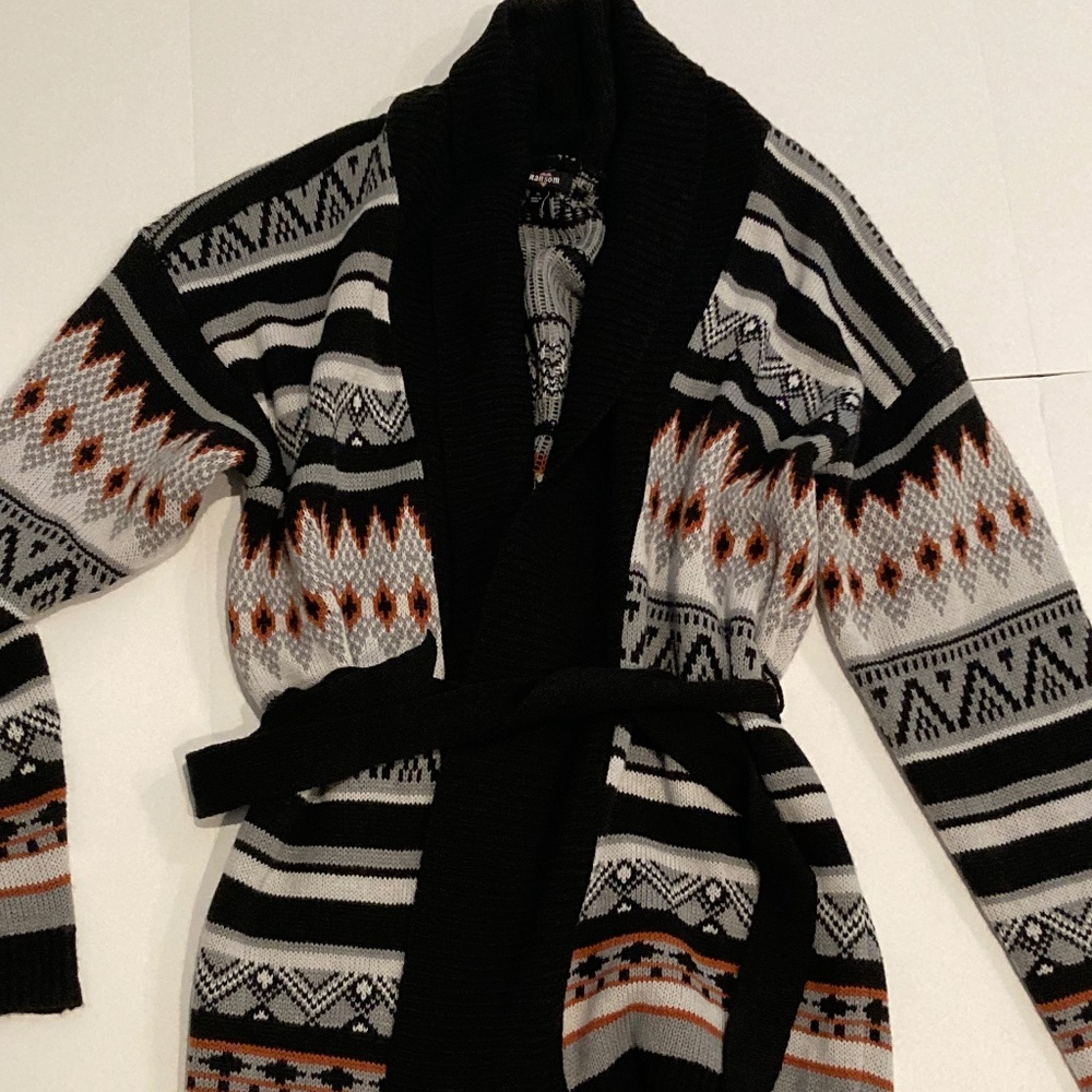 Belted printed cardigan size xl